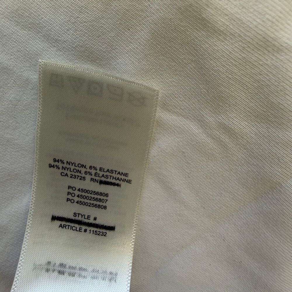 Aritzia Original Contour Flourish Top cream Ruched Square neck XL NEW - Picture 11 of 12